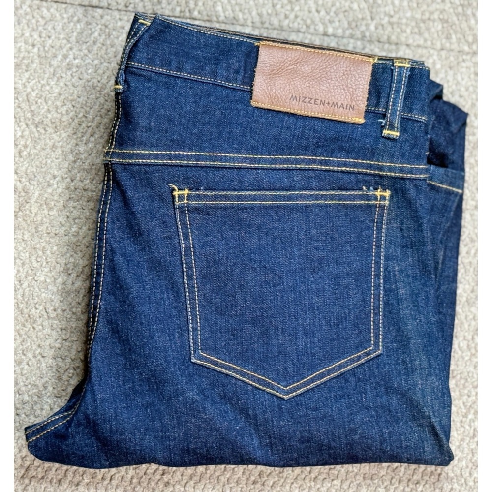 Mizzen+Main Men's Straight Leg 5 Pocket Denim Jeans Size 34 - Picture 11 of 11